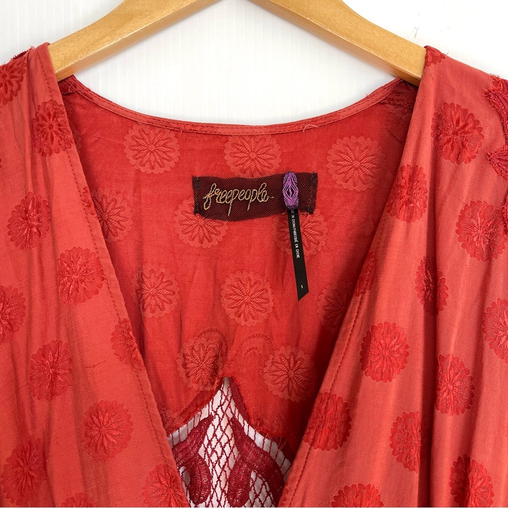 Free People Stevie Bobo Burnt Orange Red Midi Dress - Picture 10 of 14